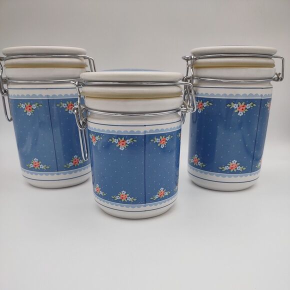 Set of 3 George Good by Fabrizio Ceramic Canister Storage Goose Blue Japan 1985 - Picture 7 of 8